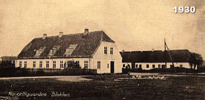 De to Kancelligaarde og det sted, der senere er blevet til Blokhus Torv. (Animation